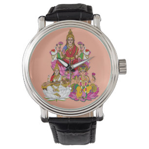 Lakshmi Saraswati Ganesha Wall Clock Watch