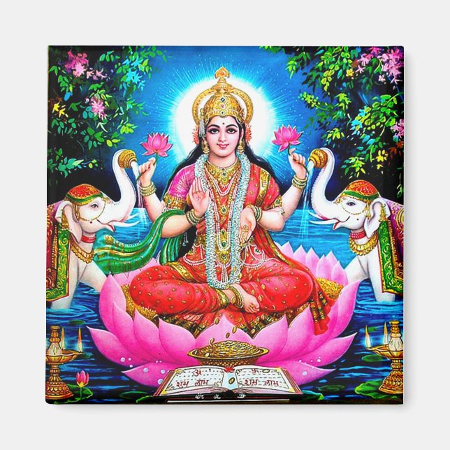 LAKSMI GODDESS OF WEALTH YOGA SQUARE MAGNETS (Front)