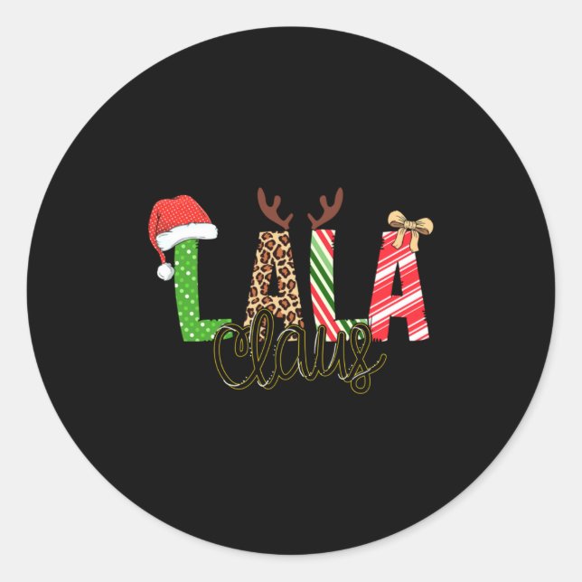 Lala Claus Xmas Happy Family New Santa Claus Chris Classic Round Sticker (Front)
