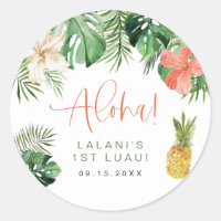 LALANI Tropical Pink Hibiscus Luau 1st Birthday