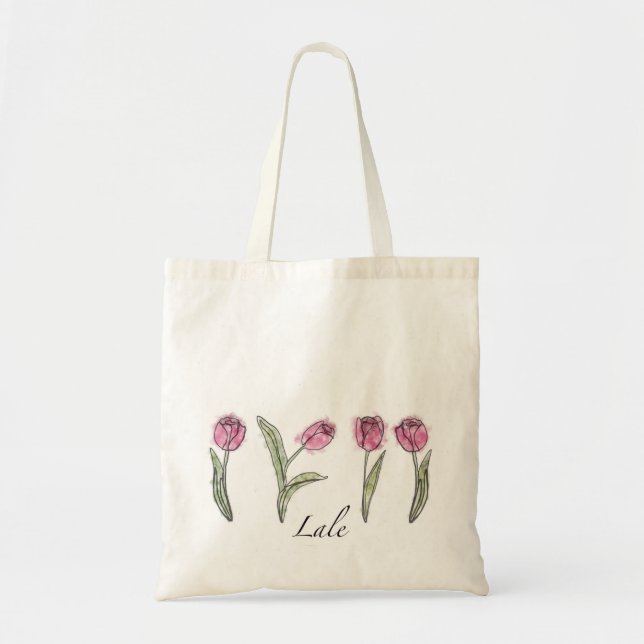 Lale (Tulip) Floral Tote Bag (Front)