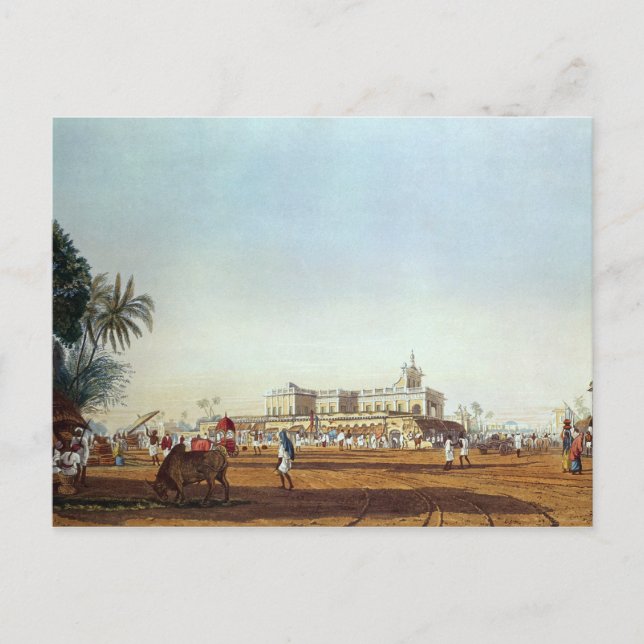 Lall Bazaar and the Portuguese Chapel Postcard (Front)