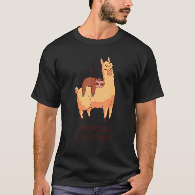 Lama Alpaca Sloth Official Pyjamas Nightdress T-Shirt (Front)