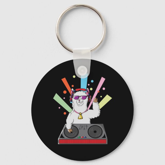 Lama Paarhufer Alpaka Kamel DJ Key Ring (Front)