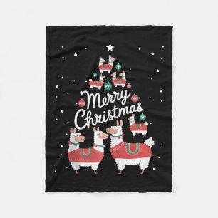 Lama Xmas Tree Llamas Christmas Tree Fleece Blanket