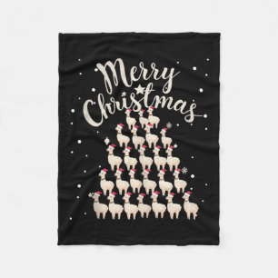 Lama Xmas Tree Llamas Christmas Tree Tank Top1 Fleece Blanket