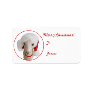 LaMancha Goat Christmas Gift Tag Sticker