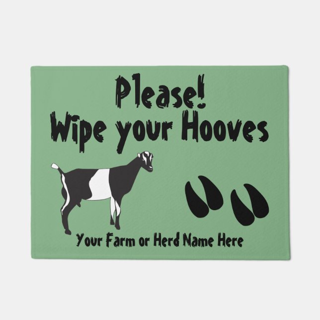 LaMancha Goat Wipe your Hooves CHOOSE COLOR Doormat (Front)