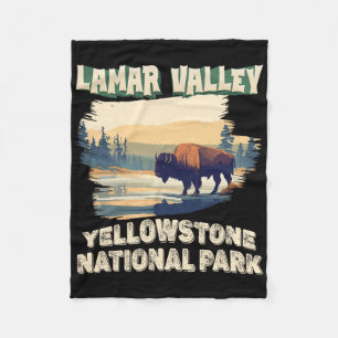 Lamar Valley Yellowstone National Park Bison Hikin Fleece Blanket