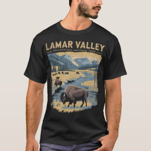 Lamar Valley Yellowstone National Park Bison Hikin T-Shirt