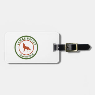 Lamar Valley Yellowstone Wolf Luggage Tag