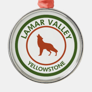 Lamar Valley Yellowstone Wolf Metal Tree Decoration
