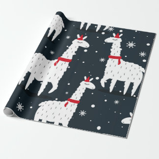 Lamas, hand drawn backdrop. Colorful seamless patt Wrapping Paper