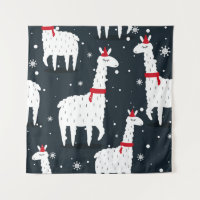 Lamas, hand drawn backdrop. Colourful seamless pat