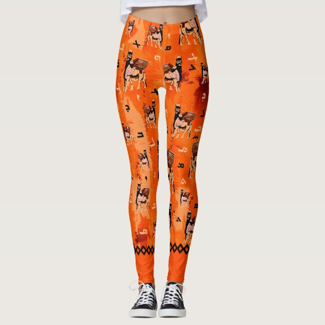 Lamassu and Alphabet Leggings (Front)
