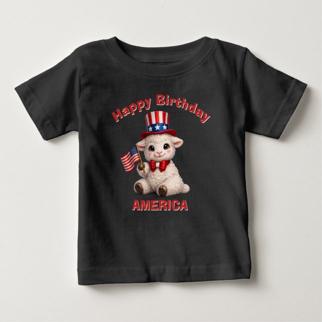 Lamb (5f) Patriotic Kid T-Shirt (Front)