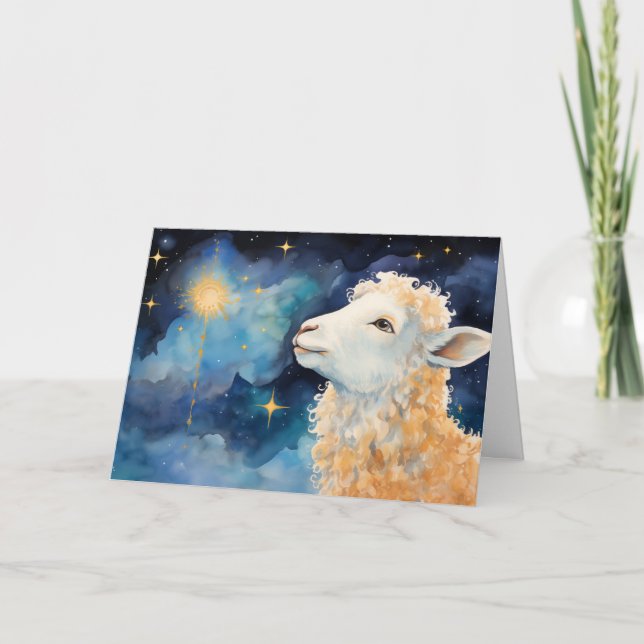 Lamb and Star Christmas Card (Front)