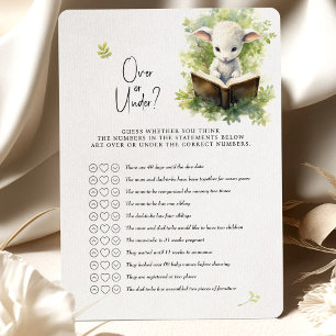Lamb Baby Shower Game Over or Under? Invitation