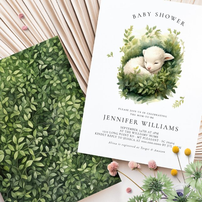 Lamb Baby Shower Gender Neutral Invitations  (Creator Uploaded)