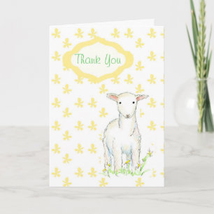 Lamb Baby Shower Gift Thank You Card
