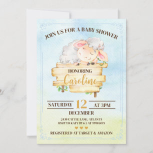 Lamb Baby Shower Invitation
