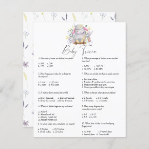 Lamb - Baby Trivia   Baby Shower Game