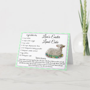Lamb Cake Recipe Easter Greeting Personalised Card