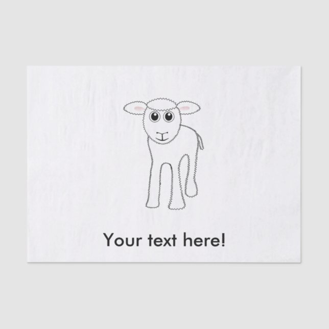 Lamb cartoon tissue paper (Front)