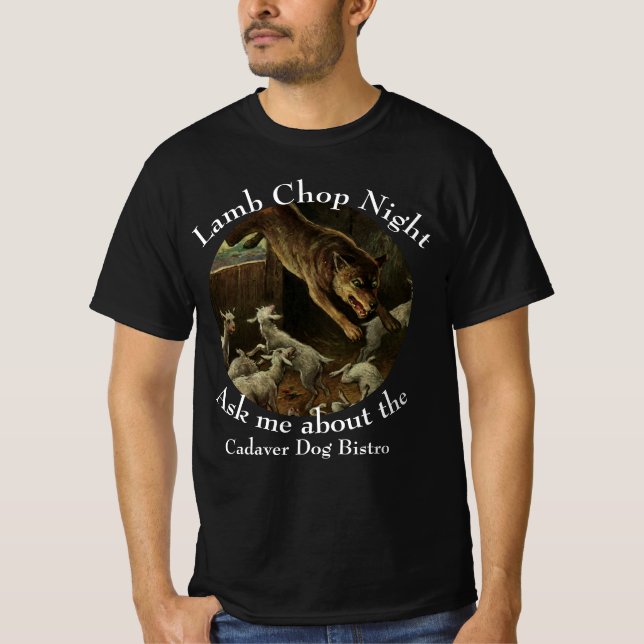 Lamb Chop Night Cadaver Dog Bistro Whittier Alaska T-Shirt (Front)