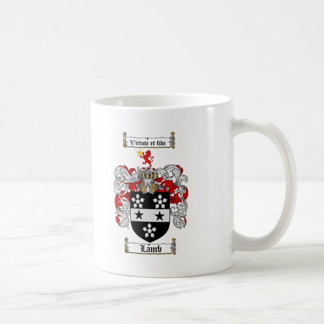 LAMB FAMILY CREST -  LAMB COAT OF ARMS COFFEE MUG (Right)