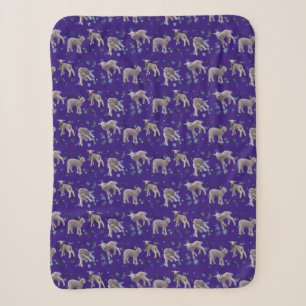 Lamb Frenzy Sherpa Blanket (Purple)