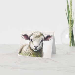 Lamb in the Grass Easter Card