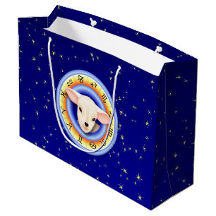 Lamb in Zodiac Wheel Large Gift Bag