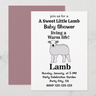 Lamb Living A Warm Life Funny Lamb Baby Shower Invitation