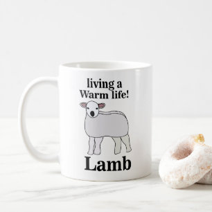 Lamb Living A Warm Life Funny Lamb Coffee Mug