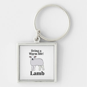 Lamb Living A Warm Life Funny Lamb Key Ring