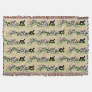 Lamb Meadow Throw Blanket (Gold)