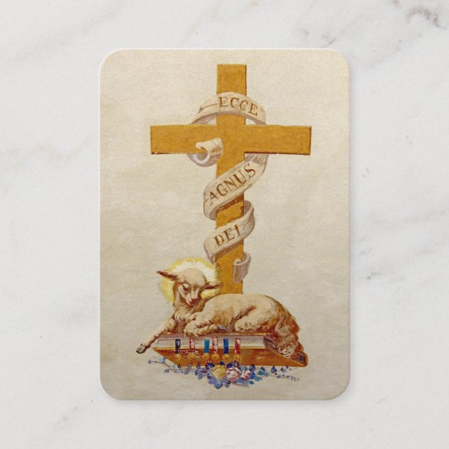 Lamb of God Catholic Prayer by Cardinal Newman Place Card (Front)