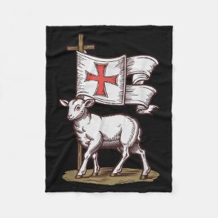 Lamb Of God Christian Symbol Of Faith Victory Agnu Fleece Blanket