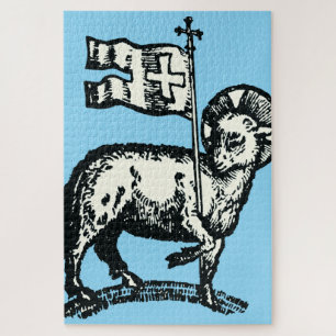 Lamb of God symbol of Christian faith Jigsaw Puzzle