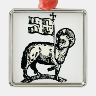 Lamb of God symbol of Christian faith Metal Tree Decoration