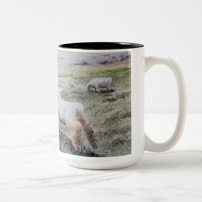 Lamb Races Two-Tone Coffee Mug (Right)