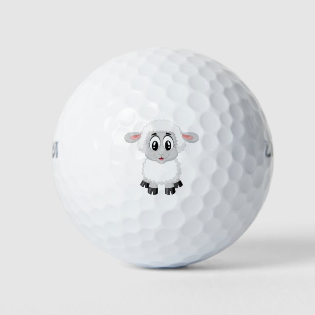 Lamb sheep cute farm animal baby golf balls (Front)