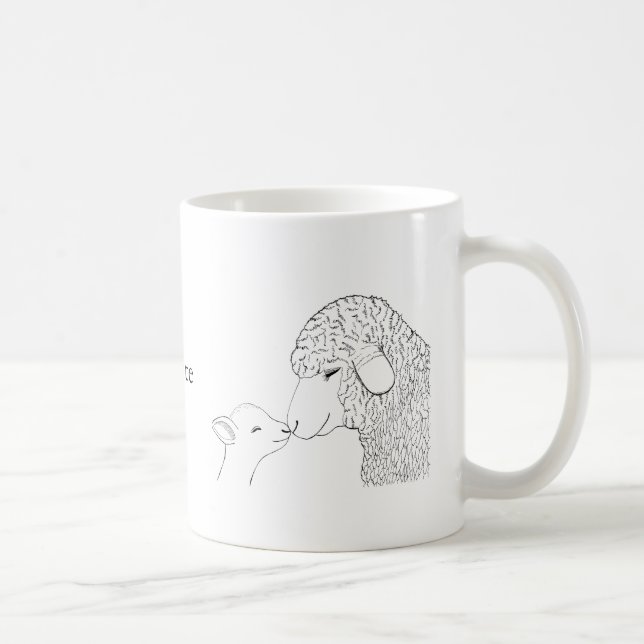 Lamb Sheep Cute Seep Mom Baby Mug Custom Art Mug (Right)