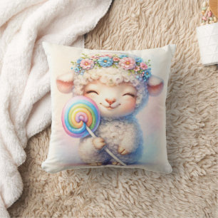 Lamb with Lollipop Cushion