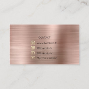 Lambda Minimal Social Media Social Rose Business Card
