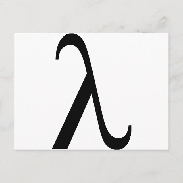 lambda Symbol Postcard (Front)
