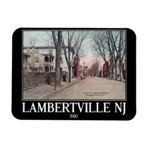 Lambertville NJ, Main Street, 1910, Vintage Style Magnet