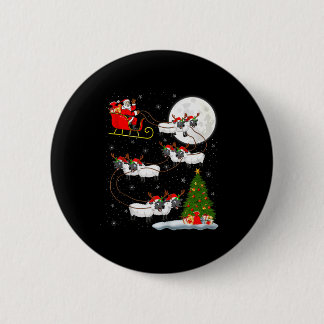 Lambs Sheep Santa Sleigh Flying Funny Magical Chri 6 Cm Round Badge