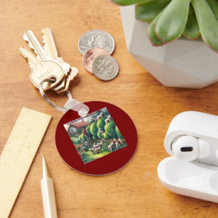 Lambscape Artist: Topiary Gone Woolly Key Ring